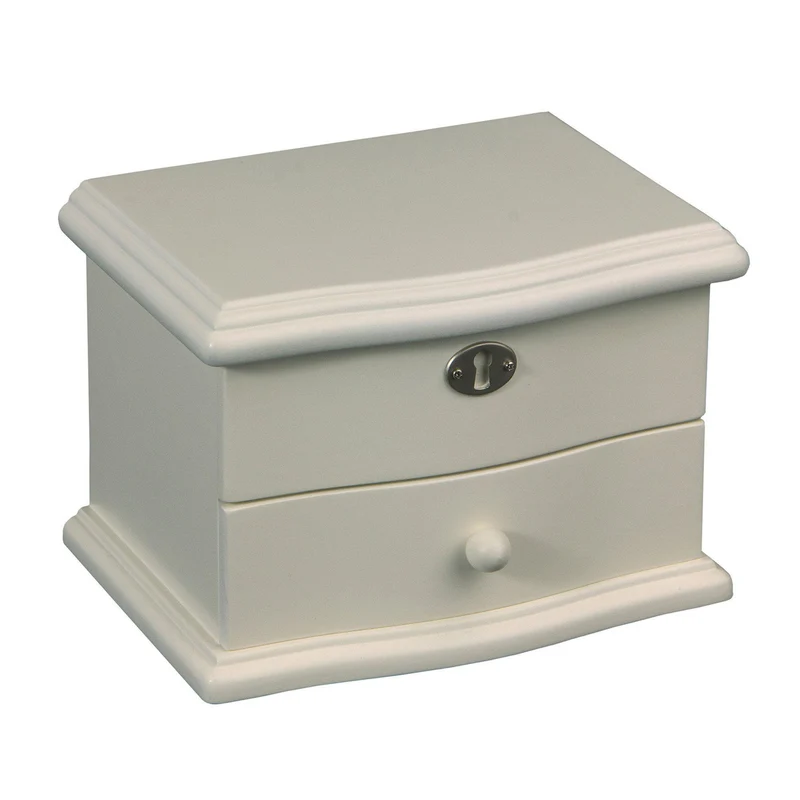 Marianne Girl's Wooden Ivory Musical Ballerina One Drawer Jewelry Box