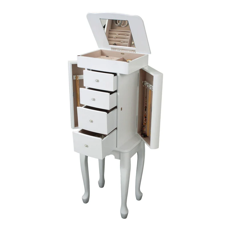 "Alexis" Jewelry Armoire in Eggshell Finish