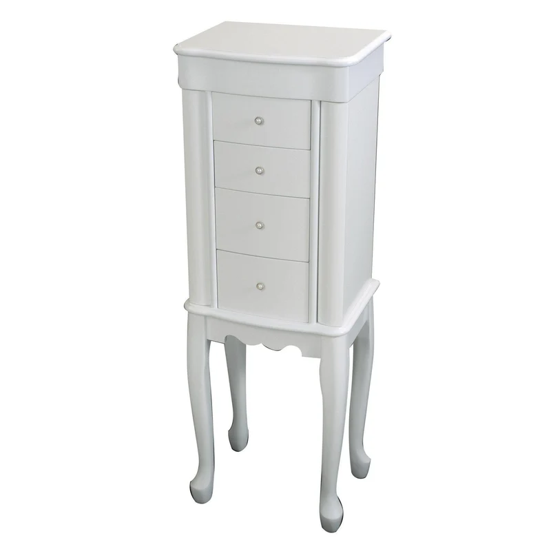 "Alexis" Jewelry Armoire in Eggshell Finish