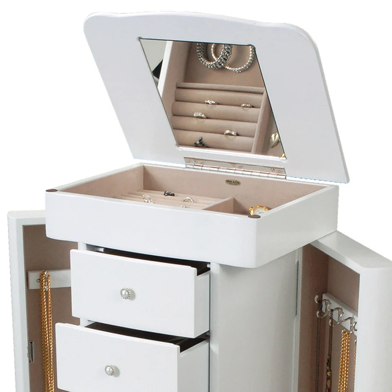 "Alexis" Jewelry Armoire in Eggshell Finish