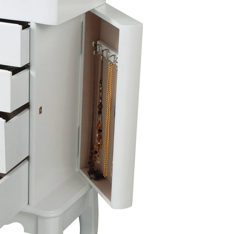 "Alexis" Jewelry Armoire in Eggshell Finish