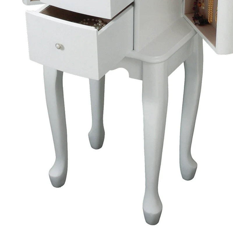 "Alexis" Jewelry Armoire in Eggshell Finish