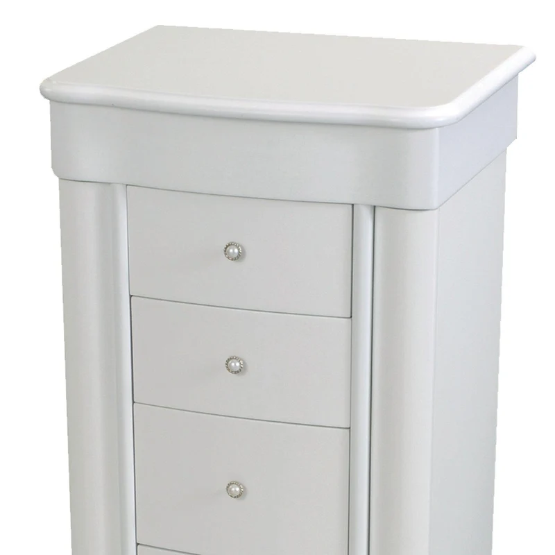 "Alexis" Jewelry Armoire in Eggshell Finish