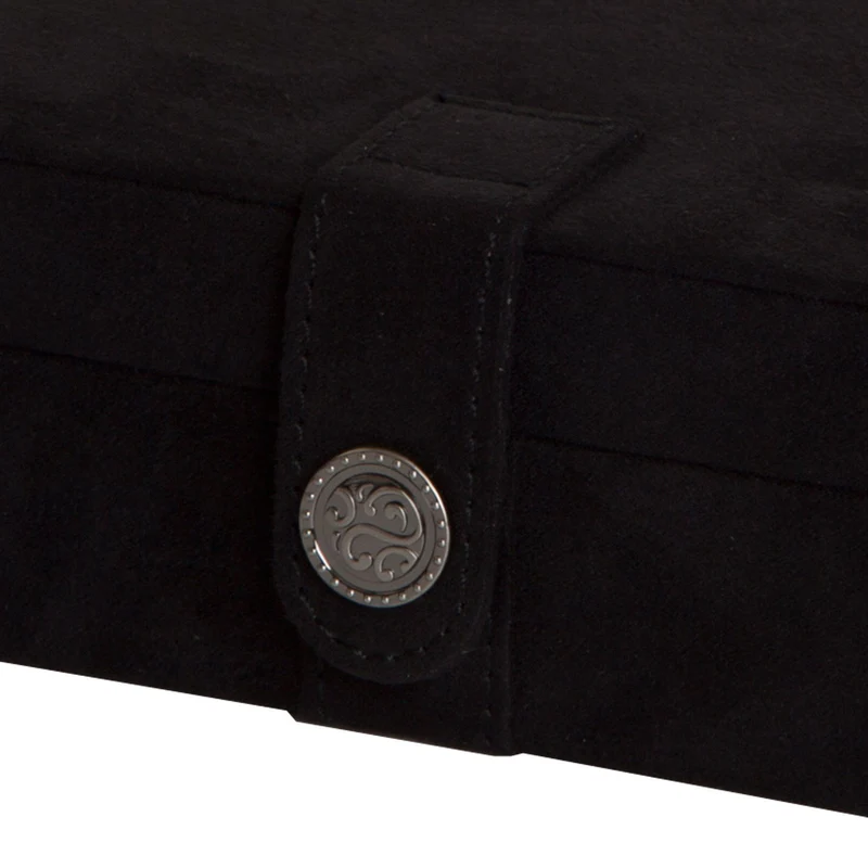 Giana - Plush Fabric Jewelry Box with Lift Out Tray in Black