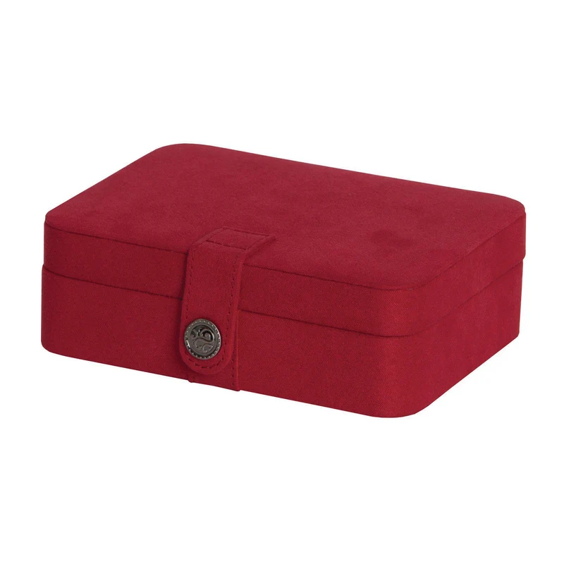 Giana - Plush Fabric Jewelry Box with Lift Out Tray in Red