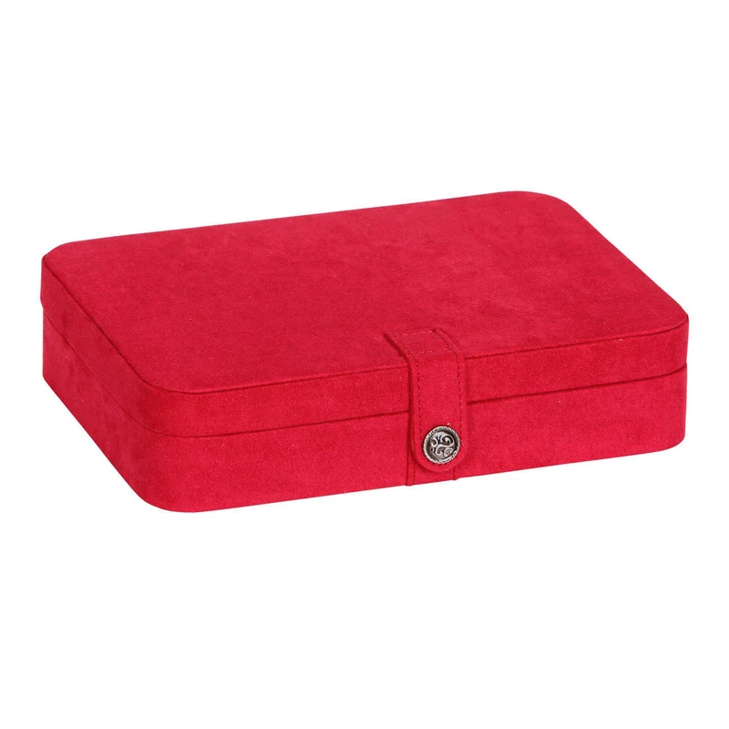 Rene - Plush Travel Jewelry Box in Red