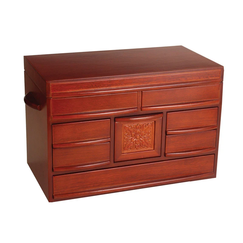 Empress Six Drawer Wooden Jewelry Box in Walnut Finish