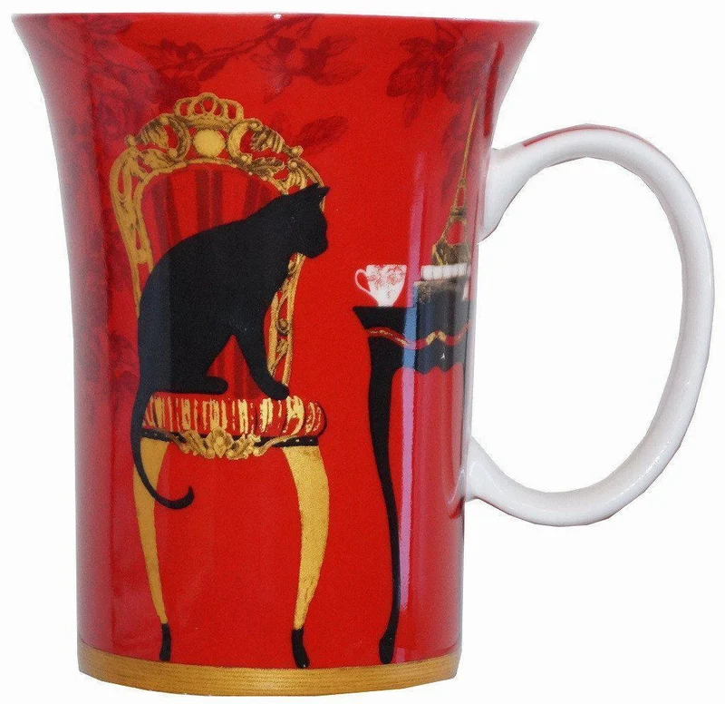 Mystical and Curious Cats Set of 4 Bone China Mugs