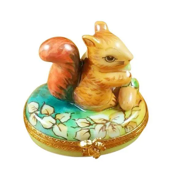 Squirrel In Field With Acorn Limoges Box by Rochard™