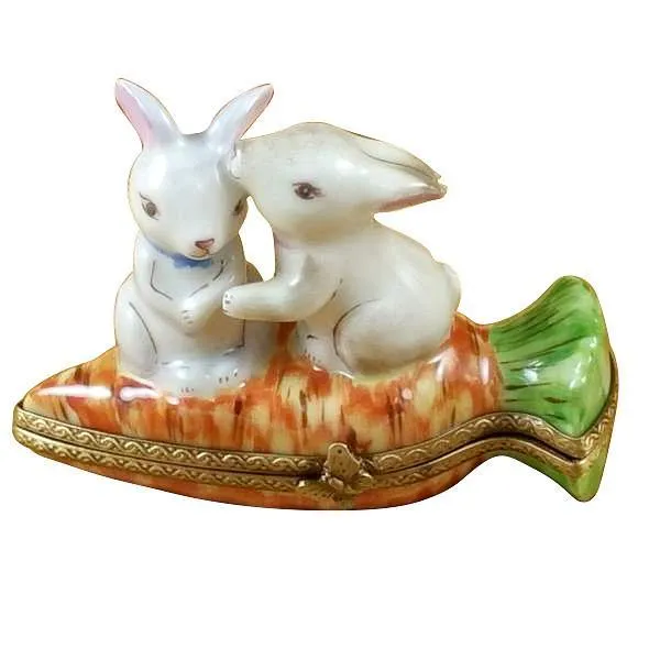 Rabbits On Carrot Limoges Box by Rochard™