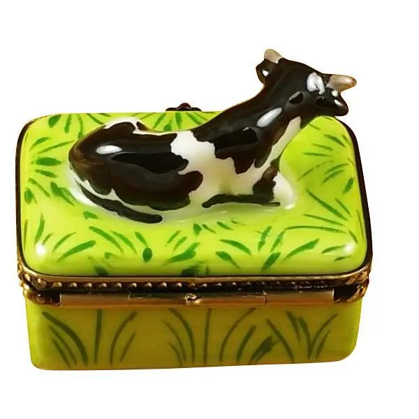 Cow with Milk Bottle Limoges Box by Rochard™