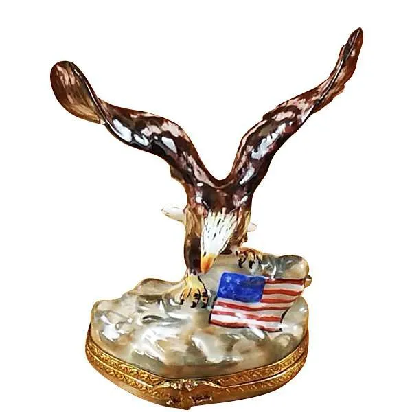 Eagle with American Flag Limoges Box by Rochard™
