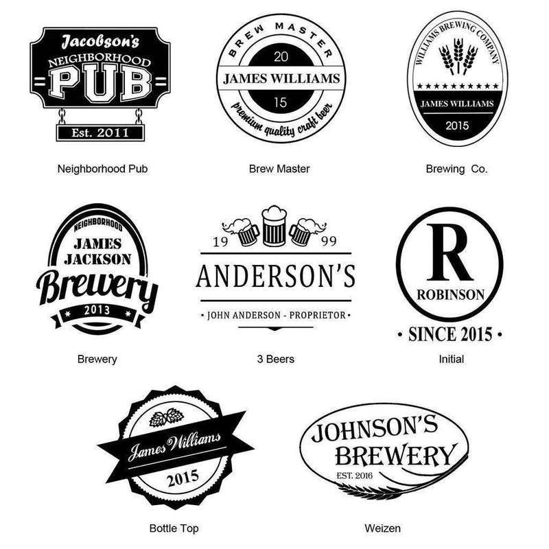 Initial Personalized Pub Glass Set