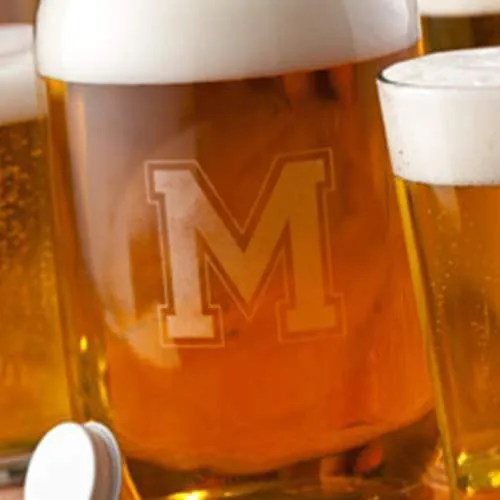 Beer Personalized Growler Set (4 Pub Glasses)