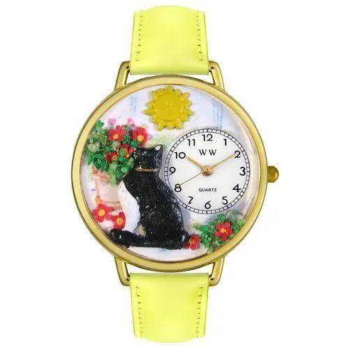 Basking Cat Watch in Gold (Large)