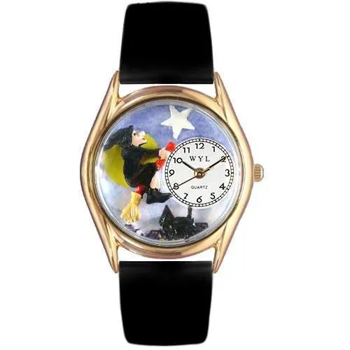 Halloween Flying Witch Watch Small Gold Style