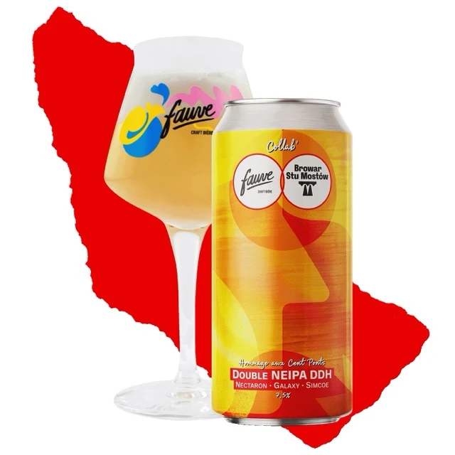Hommage aux Cent Ponts - Double NEIPA DDH Nectaron, Galaxy, Simcoe - Collab Browar Stu Mostow - 44cL