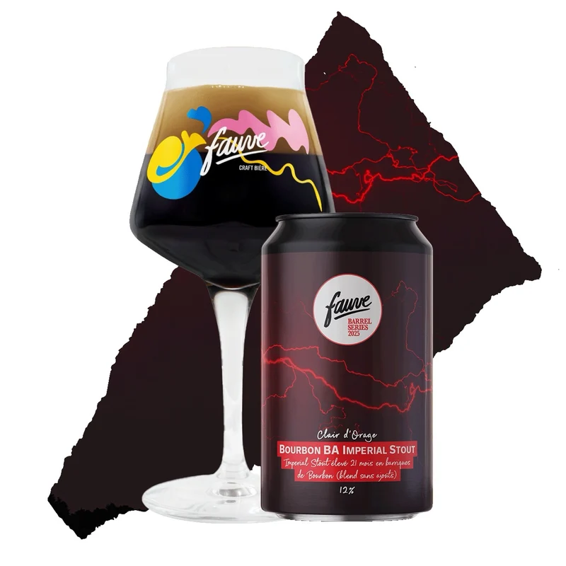 Clair d'Orage - Imperial Stout élevé 21 mois en barriques de Bourbon (blend sans ajouts) - 33cL