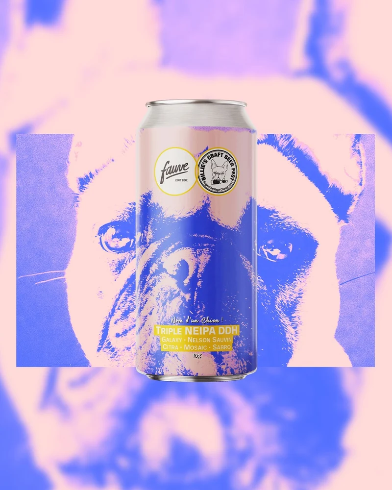 Nom d'un Chien ! - Triple NEIPA DDH - Galaxy, Nelson Sauvin, Citra, Mosaic, Sabro - Collab' Billie's Craft Beer Fest 2025 - 44cL