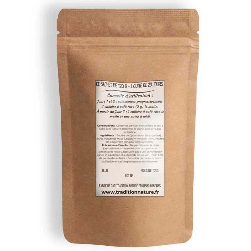 Energie Totum 3 - poudre 120 g | Cure revitalisation phyto Cynorhodon - Maca - Gingembre