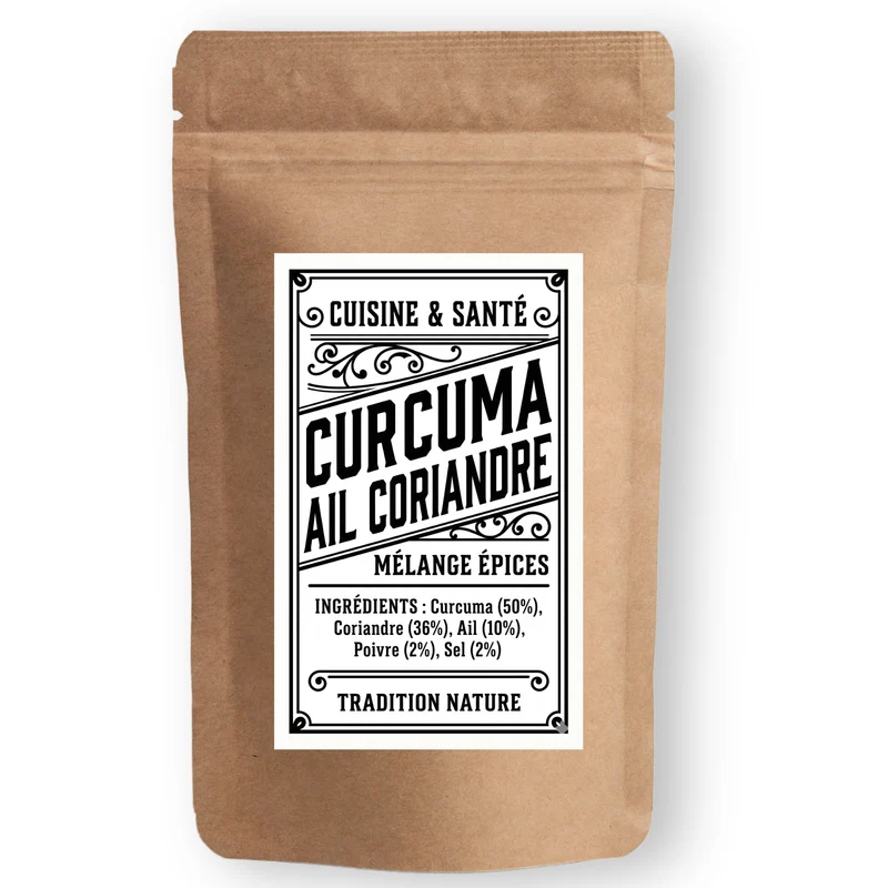 Curcuma , ail & coriandre | Mélange d'épices en poudre