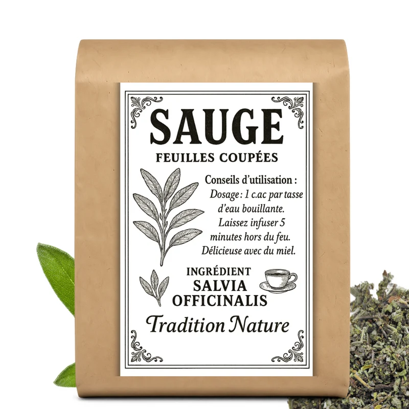 Sauge officinale feuilles coupées | Tisane infusion