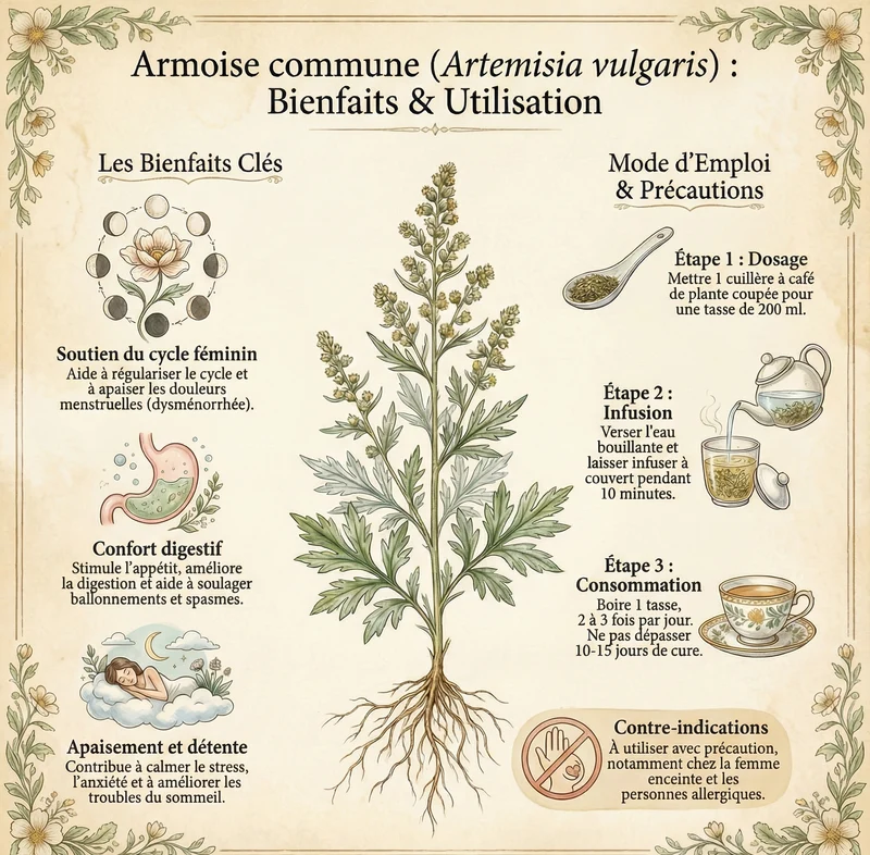 Tisane Armoise commune Artemisia vulgaris - Plante coupée