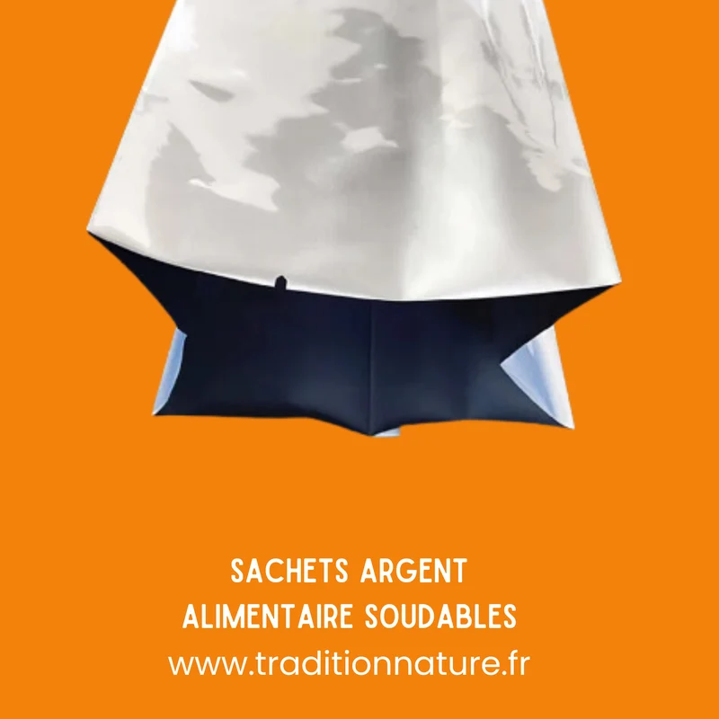 Sachets argenté à soufflets [Lot de 50] | Idéal café, thé (dim 9 cm x 25 cm x 6 cm)