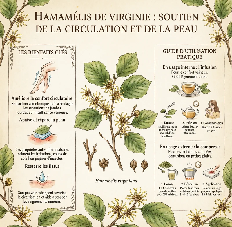 Hamamélis feuilles coupées | Tisane Hamamelis virginiana
