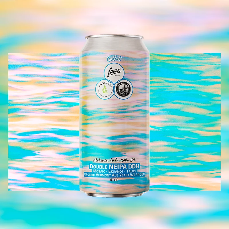 Alchimie de la Côte Est - Double NEIPA DDH - Mosaic, Ekuanot, Talus - Organic Vermont Ale Yeast WLP4000 - Collab' WhiteLabs et The Yeast Bay - 44cL