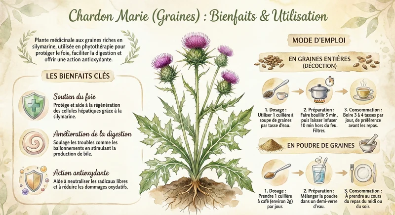 Chardon Marie poudre totale de graines