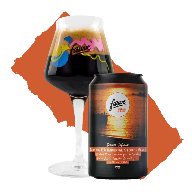 Dérive Infinie - Bourbon BA Imperial Stout x Vanille - IS élevé 15 mois en barriques de Bourbon - Finish Vanille Bourbon de Madagascar - Millésime 2024 - 33cL