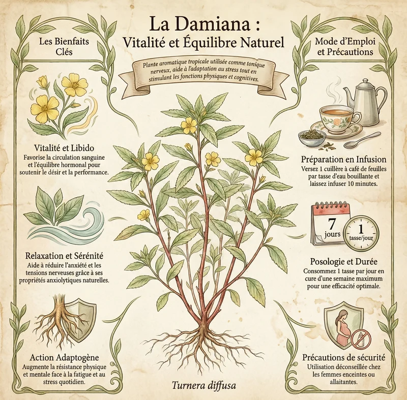 Damiana tisane | Feuilles coupées