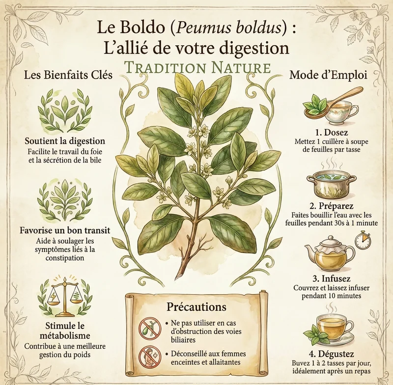 Boldo infusion vrac | Tisane feuilles coupées (Peumus boldus)