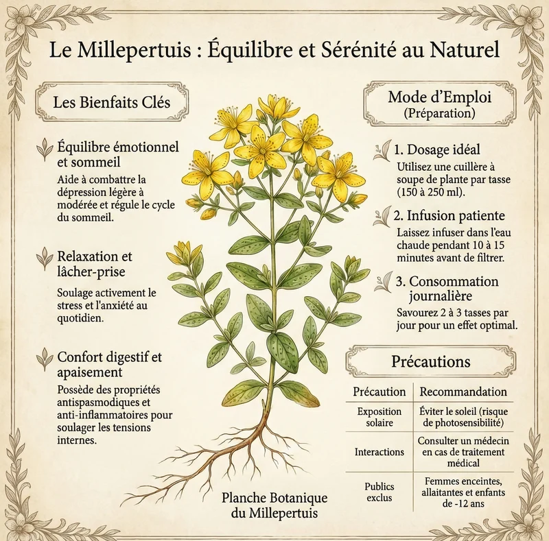 Millepertuis tisane | plante coupée