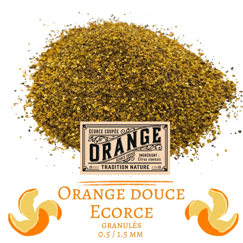 Orange douce écorces coupées