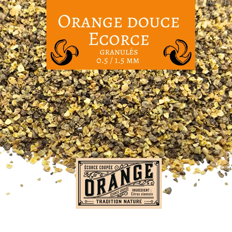 Orange douce écorces coupées