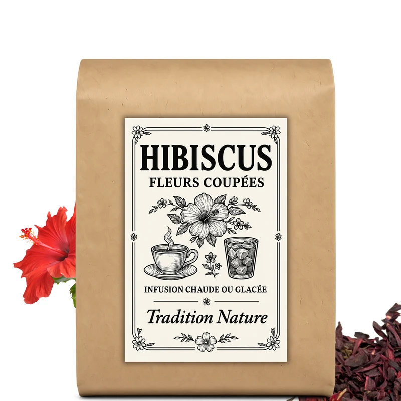 Hibiscus fleurs COUPEES (bissap ou karkade)