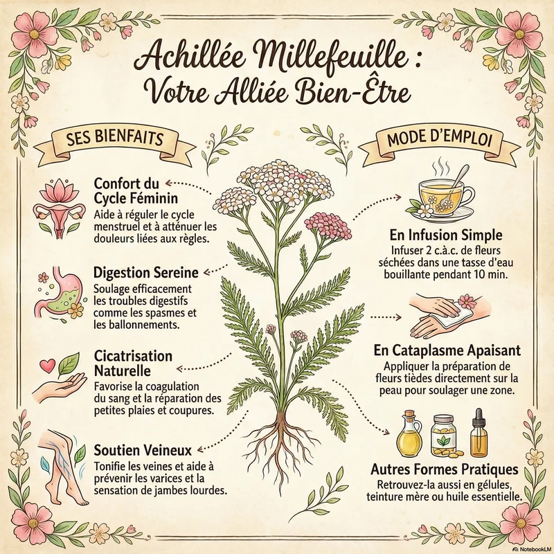 Achillée millefeuille plante coupée