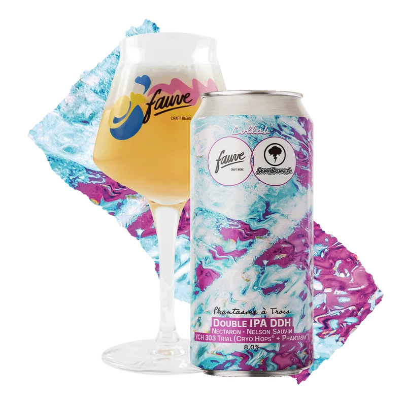 Phantasme à Trois - Double IPA DDH Nectaron, Nelson Sauvin, YCH 303 Trial (Cryo Hops® + Phantasm®) Collab' Fauve X Salama - 44cL