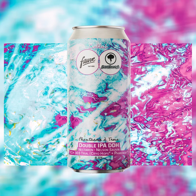 Phantasme à Trois - Double IPA DDH Nectaron, Nelson Sauvin, YCH 303 Trial (Cryo Hops® + Phantasm®) Collab' Fauve X Salama - 44cL
