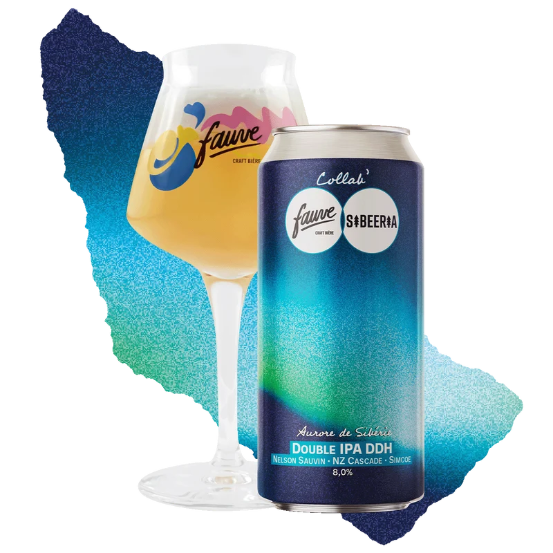Aurore de Sibérie - Double IPA DDH Nelson Sauvin, Simcoe, NZ Cascade – Collab’ Fauve X Sibeeria - 44cL