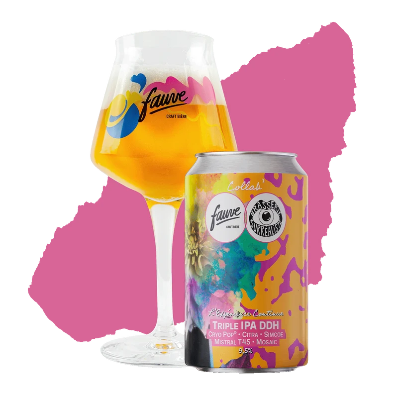 L'Expérience Continue - Triple IPA DDH Cryo Pop®, Citra, Simcoe, Mistral T45 & Mosaic - Collab Fauve X Surréaliste - 33cL