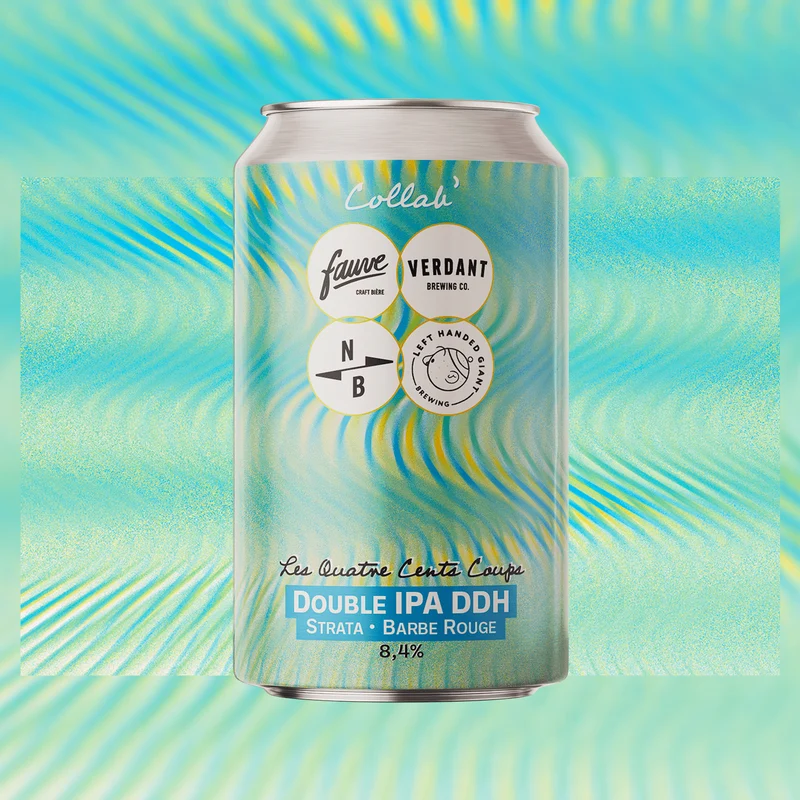 Les Quatre Cents Coups – Double IPA DDH Strata Barbe Rouge – Quadruple Collab' Verdant x Left Handed Giant x North Brewing x Fauve – 33cL