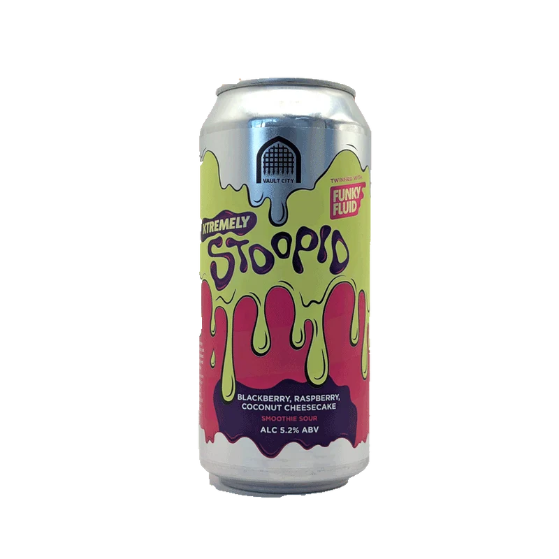 Vault City collab' Funky Fluid - Xtremely Stoopid 44cl | Smoothie Sour Blackberry Raspberry Coconut Cheesecake