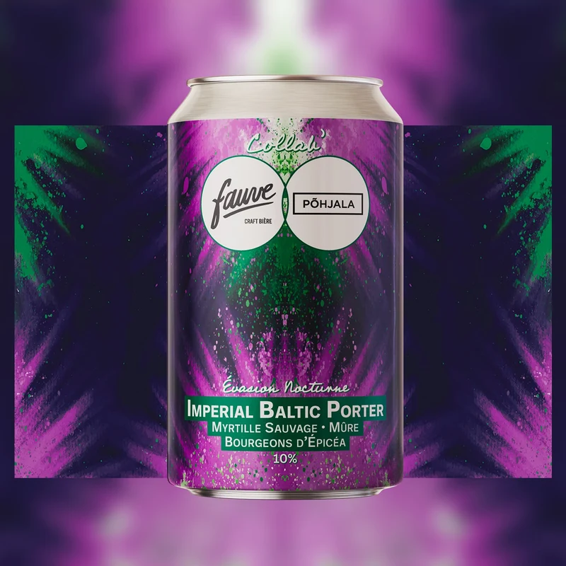 Évasion Nocturne - Imperial Baltic Porter - Myrtille Sauvage, Mûre, Bourgeons d'Épicéa - Collab' Põhjala - 33cL