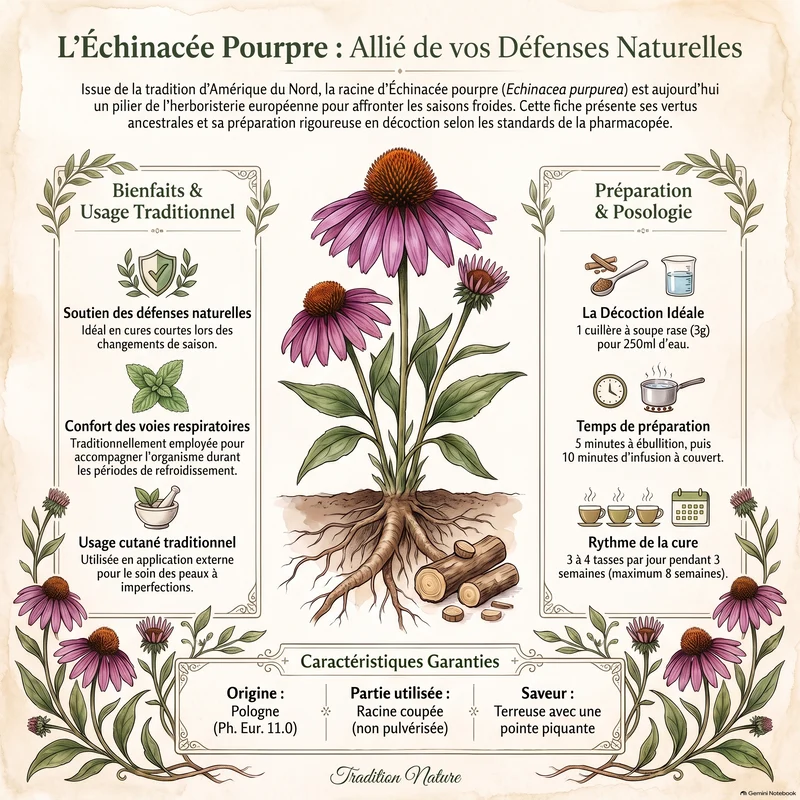 Echinacée Echinacea - Tisane racine coupée