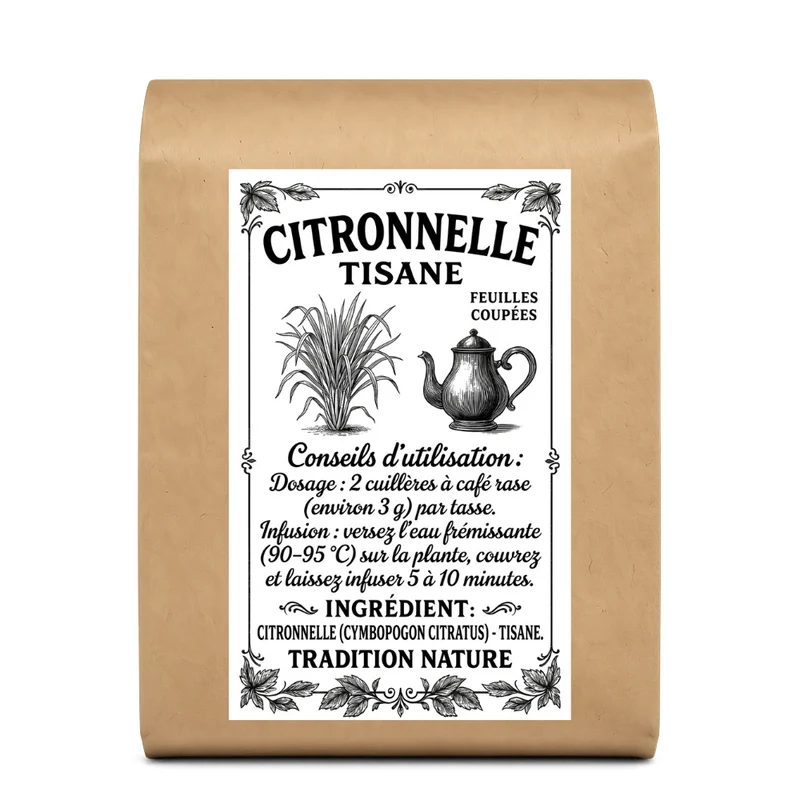 Citronnelle tisane | Infusion feuilles coupées
