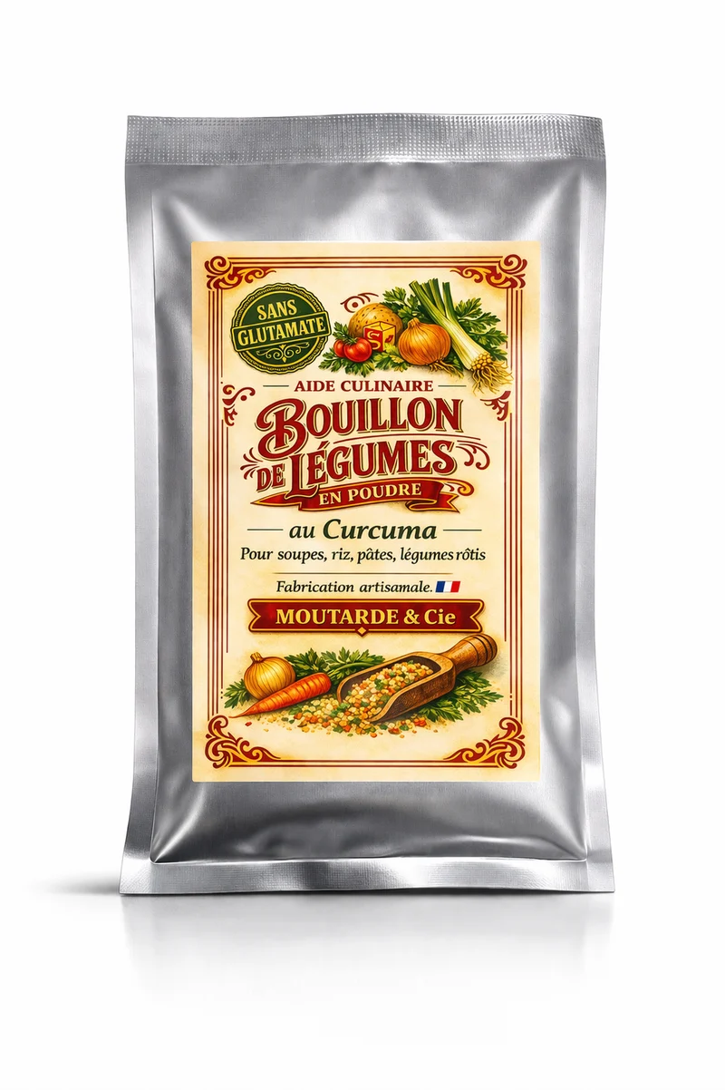 Aide culinaire légumes et curcuma en poudre