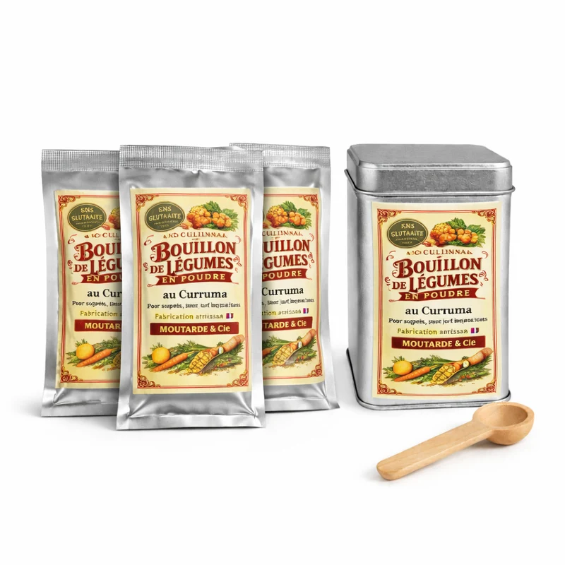 Aide culinaire légumes et curcuma en poudre